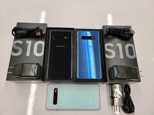 Samsung Galaxy S10 S10e S10 Plus + UNLOCKED New Condition with 1 Year Warranty Includes All Accessories CANADIAN MODELS in Cell Phones in Calgary