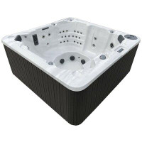 Futura Spas 8 - Person 88 - Jet Acrylic Square Hot Tub with Ozonator in Slate Grey