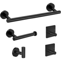 Koala Company 5-Pieces Matte Black Bathroom Hardware Set SUS304 Stainless Steel,Black,16 Inch