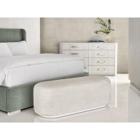 Miranda Kerr Home Mihoyo 54" Tranquillity Upholstered Bench in Bunny Cream Fabric