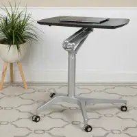 Symple Stuff Veltri Mobile Sit-Down, Stand-Up Ergonomic Computer Desk - Standing Desk