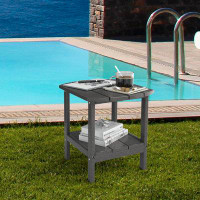 Hokku Designs Ashia Double-Deck Outdoor Side Table For Adirondack Chairs-HDPE