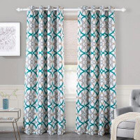 Canora Grey Canora Grey Alexander Thermal Blackout Grommet Unlined Window Curtains Spiral Geo Trellis Pattern Set Of 2 P