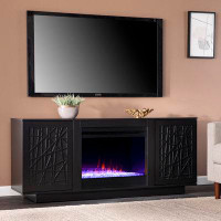 Darby Home Co Delgrave Colour Changing Fireplace W/ Media Storage - Black