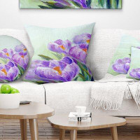 Made in Canada - East Urban Home Floral Crocuses Looking into Sky Pillow