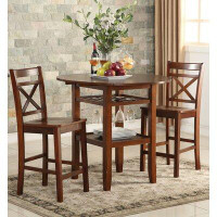 Gracie Oaks Gennessee 3 Piece Counter Height Drop Leaf Dining Set