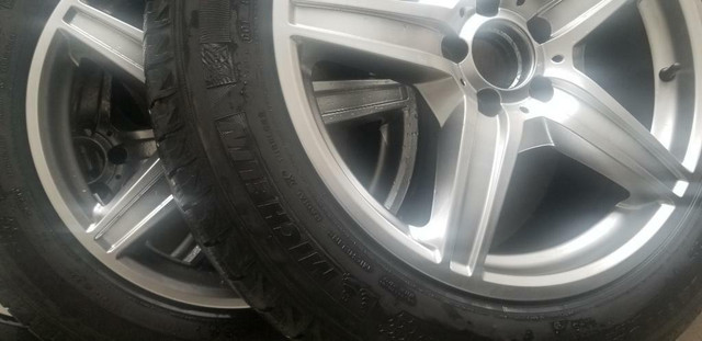 AUDI Q5  ULTRA HIGH PERFORMANCE MICHELIN WINTER TIRES  235 / 55 / 18  ON AFTERMARKET  ALLOY WHEELS .NO SENSORS. NO CAPS in Tires & Rims in Ontario - Image 2