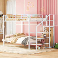 Mason & Marbles Bunk Bed With Lateral Storage Ladder And Wardrobe, Bed Frame