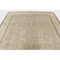 Isabelline One-of-a-Kind Stange Indo Hand-Knotted 8' ' x 10' ' Wool Beige/Grey Area Rug