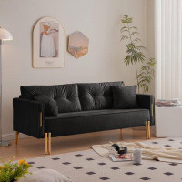 Mercer41 70" Velvet Sofa Couch Luxury Modern Upholstered 3-Seater sofa with 2 Pillows