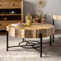 17 Stories Vintage Patchwork Lace Shape Coffee Table