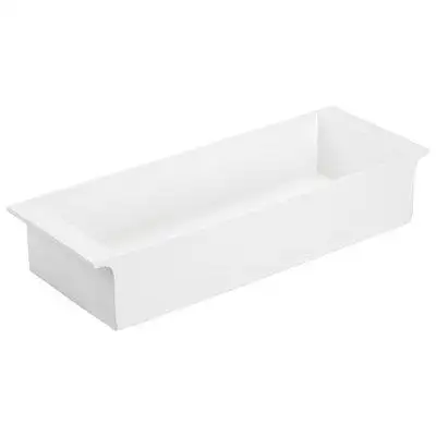 mDesign mDesign Small Bamboo Storage Organizer Toilet Tank Tray with Handles - White