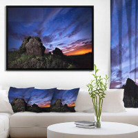 Design Art Summer Night Blue Sky - Wrapped Canvas Photograph Print