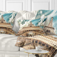 East Urban Home Paris Eiffel Tower Under Sky Lumbar Pillow