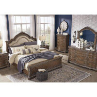 Signature Design by Ashley Charmond Tufted Low Profile Sleigh Bed