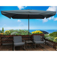 Arlmont & Co. 10 X 6.5Ft  Patio Umbrella Outdoor  Waterproof Umbrella With Crank And Push Button Tilt For Garden Backyar