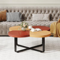 George Oliver Vintage 35-Inch Double-Tone Coffee Table, Large Centre Table for Living Room