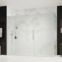Ove Decors OVE Decors Endless TA2373101 Tampa, Corner Frameless Hinge Shower Door, 80 15/16 To 82 1/8 In. W X 72 In. H,