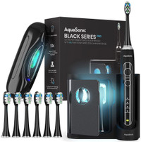 New -- AquaSonic Black Series Pro Electric Toothbrushes with UV Sanitizing Base