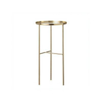Mercer41 Round Iron Metal Accent Table With Thin Legs, Gold