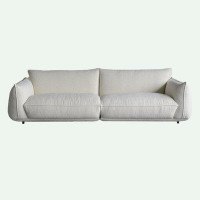 HOUZE 86.60" White Velvet Modular Sofa cushion couch