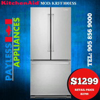 KitchenAid KRFF300ESS 30 French Door Fridge 19.7 cu. ft. Capacity Stainless Steel color
