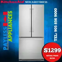KitchenAid KRFF300ESS 30 French Door Fridge 19.7 cu. ft. Capacity Stainless Steel color
