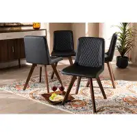 Mercer41 Lefancy  Pernille  Walnut Finished 4-Piece Wood Dining Chair Set Set