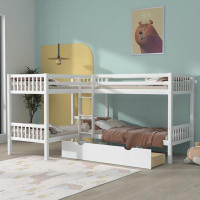 Harper Orchard Rainsburg Kids Twin Over Twin Bunk Bed with Drawers