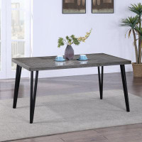 Millwood Pines 60" Solid Wood Top Metal Base Dining Table