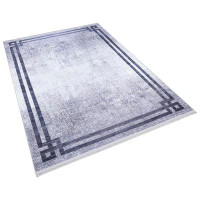 Latitude Run® Arica Grey Color Carpet Geometric Design Digital Print Polyester Washable Area Rug TRKMN.85