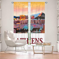 East Urban Home Lined Window Curtains 2-panel Set for Window Size by Markus Bleichner - Poster Athens
