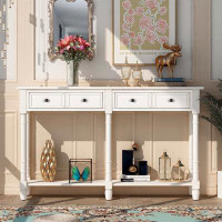 Breakwater Bay Console Table Sofa Table Easy Assembly With Two Storage Drawers And Bottom Shelf