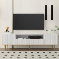 Mercer41 Modern TV Stand For 70+ Inch TV, Entertainment Center TV Media Console Table, With Shelf, 2 Drawers And 2 Cabin