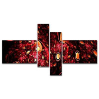 Made in Canada - East Urban Home 'Red 3D Surreal Abstract Design' Graphic Art Print Multi-Piece Image on Canvas