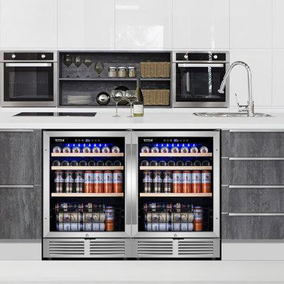 Tittla 48'' 300 Can Built-In/Freestanding Reversible Door Hinge Beverage Refrigerator in Refrigerators