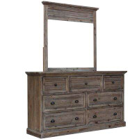 Gracie Oaks Kenric 7 Drawer Dresser with Mirror