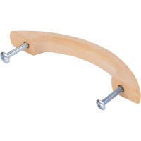 UNIQANTIQ HARDWARE SUPPLY Unfinished Birch Wood Bow Drawer Pull with Metal Inserts ( Centers: 3 3/4" )