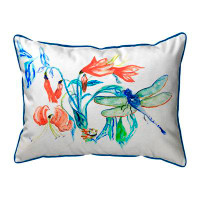 East Urban Home Blue & Green Dragonfly Indoor/Outdoor Pillow