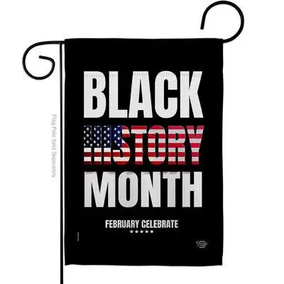 Ornament Collection Us Black History Month Garden Flag Cause Support 13 X18.5 Inches Double-Sided Decorative House Decor