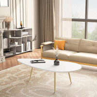 George Oliver Modern Coffee Table Small White Coffee Tables For Small Space Unique Simple Oval Centre Table With Wood Fr