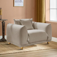 Everly Quinn Teddy Single Upholstered Single Sofa Chair With Metal Legs