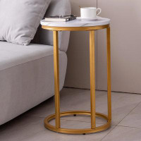 Mercer41 Lanaeh Contemporary Metal Frame Round C Accent Table
