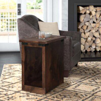 Millwood Pines Augustinus 14" No Assembly Required Solid Wood Side Table