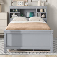 Red Barrel Studio Twin Size Platform Bed with Storage Headboard, USB, Twin Size Trundle and 3 Drawers, White