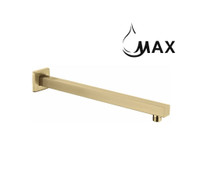 Wall Mounted Shower Head Arm 16 Rectangular Brushed Gold