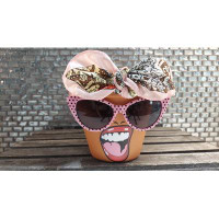 Sassy Soul Sister Sassy Soul Sister, Head Face Planter with Glasses, Planter with Drainage, Planters and Pots