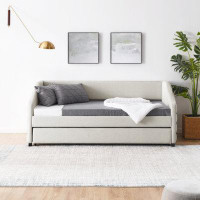 Home Decor Daybed with Trundle, Upholstered Tufted Sofa Bed