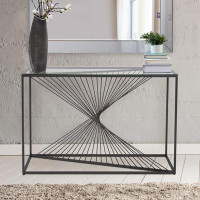 Willa Arlo™ Interiors Kendra Glass and Stainless Steel Console Table