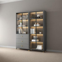 Everly Quinn Bookcase With Glass Door Display Case Bookcase Dustproof Cabinet